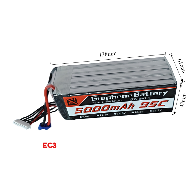 95C High-Capacity 6S 5000mAh L - 6S Lipo Battery 22.2V 5000Mah recension och pris