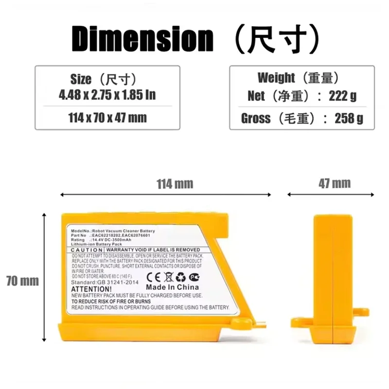Newly Upgraded Robot Vacuum Cl - 4S Lipo Battery 14.8V 6000Mah recension och pris