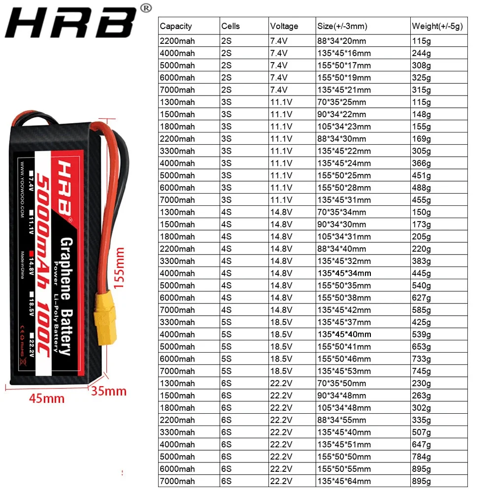 Graphene Battery 2S 3S 4S 6S R - 4S Lipo Battery 14.8V 6000Mah recension och pris