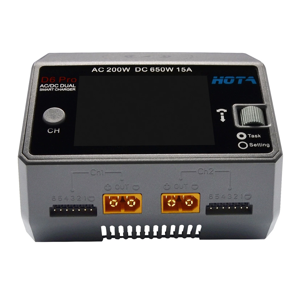 HOTA D6 Pro Black AC 200w DC 2 - Hota D6 Pro Dual Lipo Charger recension och pris