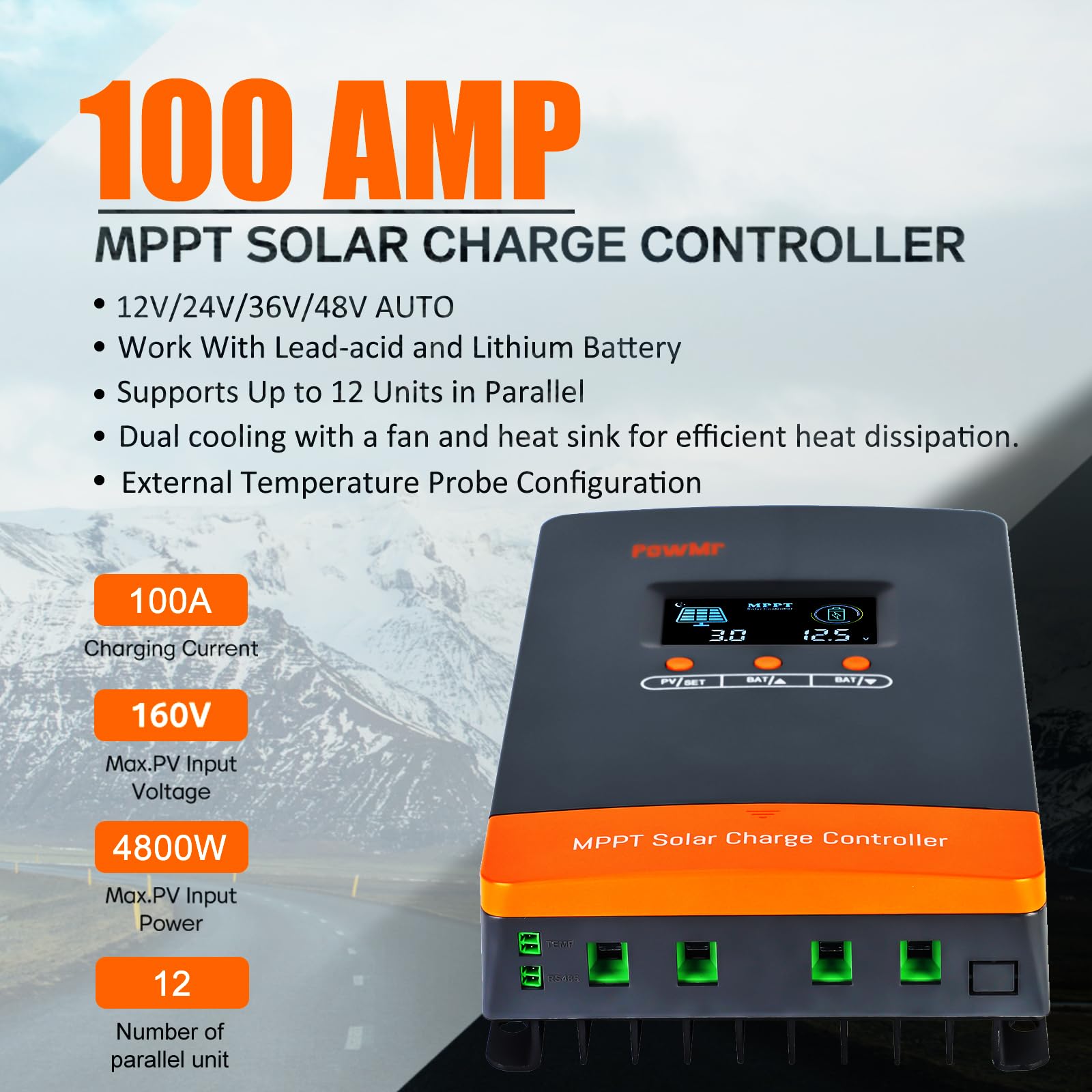 PowMr 100A MPPT Solar Charge C - Lifepo4 12V 100Ah Bms Bluetooth recension och pris