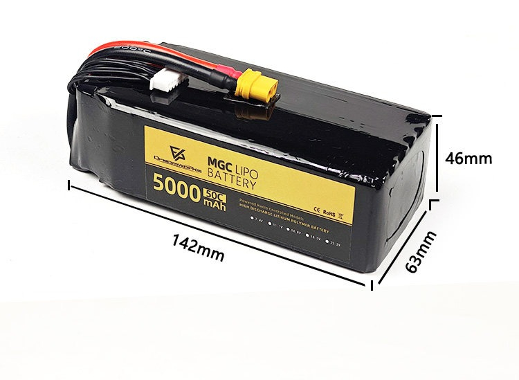 FPV MGC 5000mAh 6S 22.2V Lipo  - 6S Lipo Battery 22.2V 5000Mah recension och pris